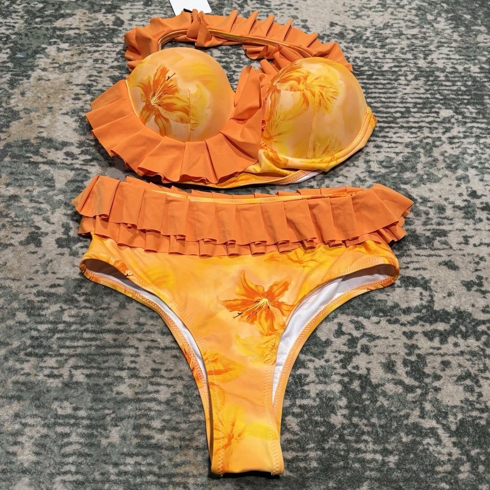 Anewsta Island Orchids Underwire 2 Piece Bikini NEW